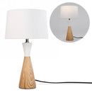 Lampe de table - base effet bois