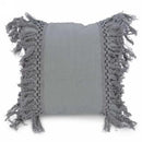 Coussin coul. taupe avec frange
