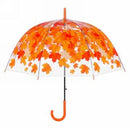 Parapluie transparent - feuilles orange