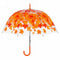 Parapluie transparent - feuilles orange