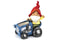 Gnome avec pot sur tracteur