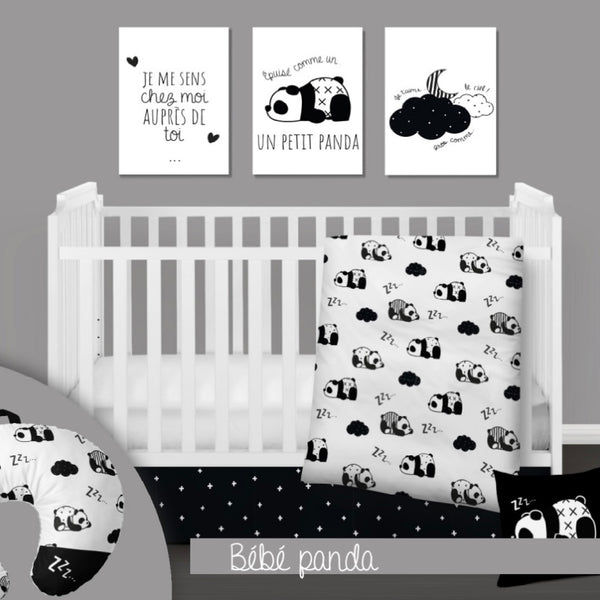 Housse de couette bébé panda - Fait au Québec