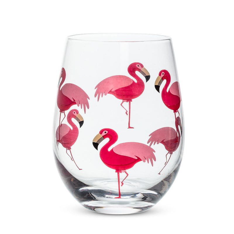 Verre  à vin  -flamingo