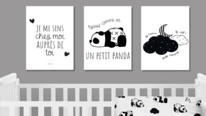 Housse de couette bébé panda - Fait au Québec