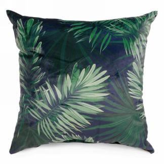 Coussin feuillage en vert & bleu